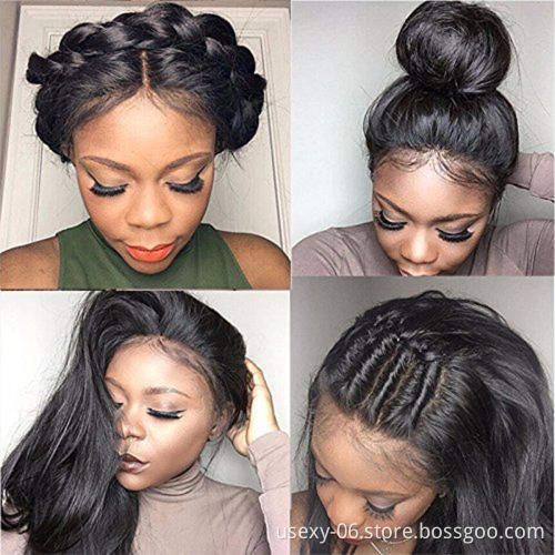 Natural 1b Color Brazilian Human Hair Lace Front Wig 360 Straight Wave Virgin Hair Cuticle Aligned 360 Lace Frontal Wig